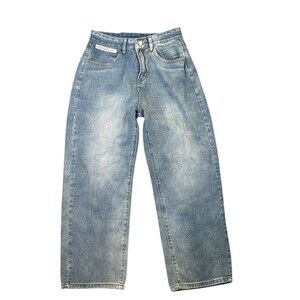 Locketomy Denim Jeans Womens M/28 Blue High Rise Wide Leg‎ Light Wash Boho